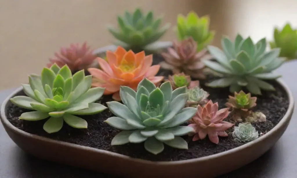 Showcase vibrant succulents with care instructions