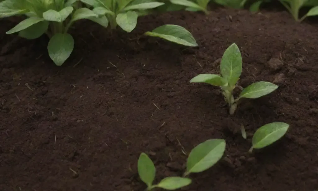 The wallpaper depicts vibrant soil layers and greenery