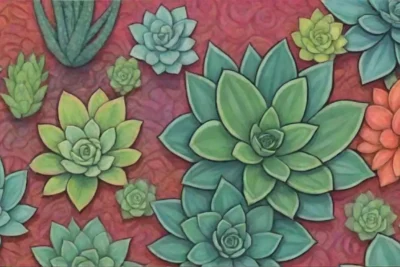 A vibrant wallpaper of succulent close-ups inspires admiration