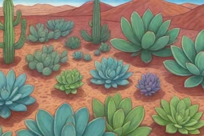 Vibrant desert succulents display resilience through intricate patterns and biochemical processes