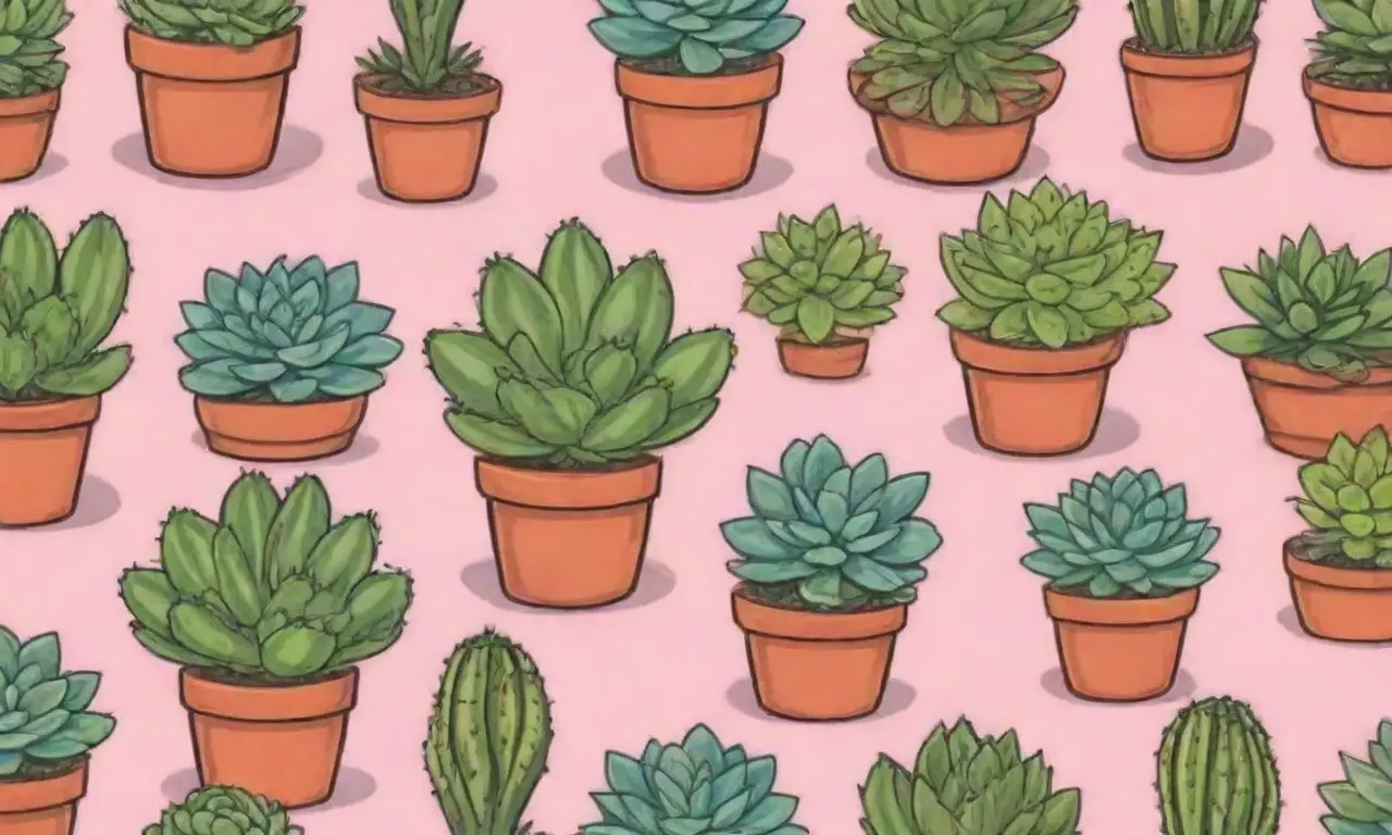 The wallpaper shows vibrant succulents and care tips