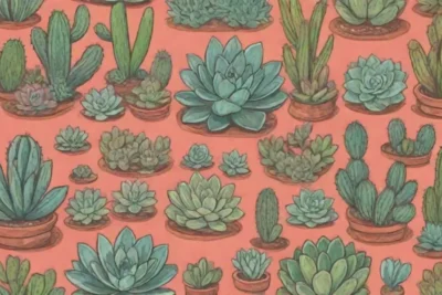 A colorful wallpaper of succulents symbolizes environmental values