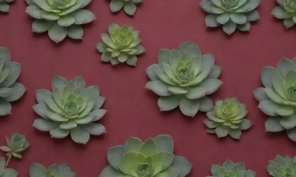 The wallpaper combines vibrant succulents