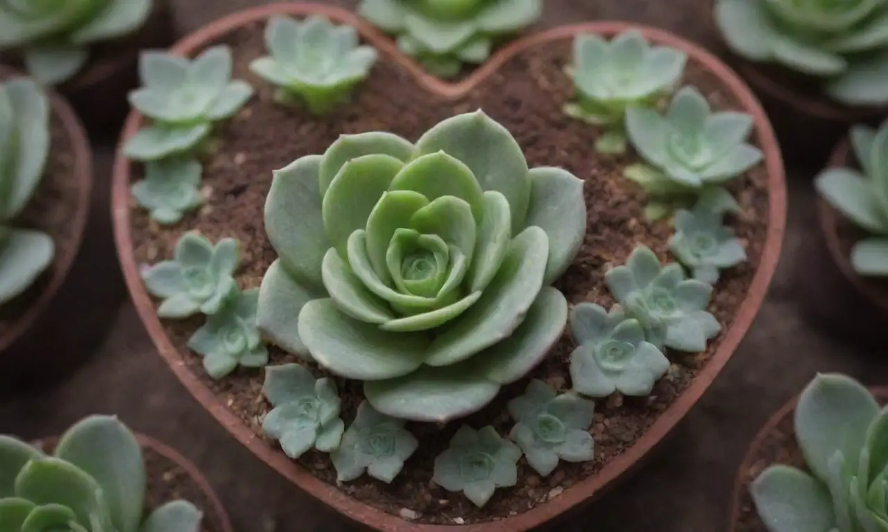 Heart-shaped succulents symbolize love and require care like sunlight, sparse watering, and pest checks