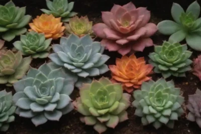 A vibrant design showcases succulent plant growth stages