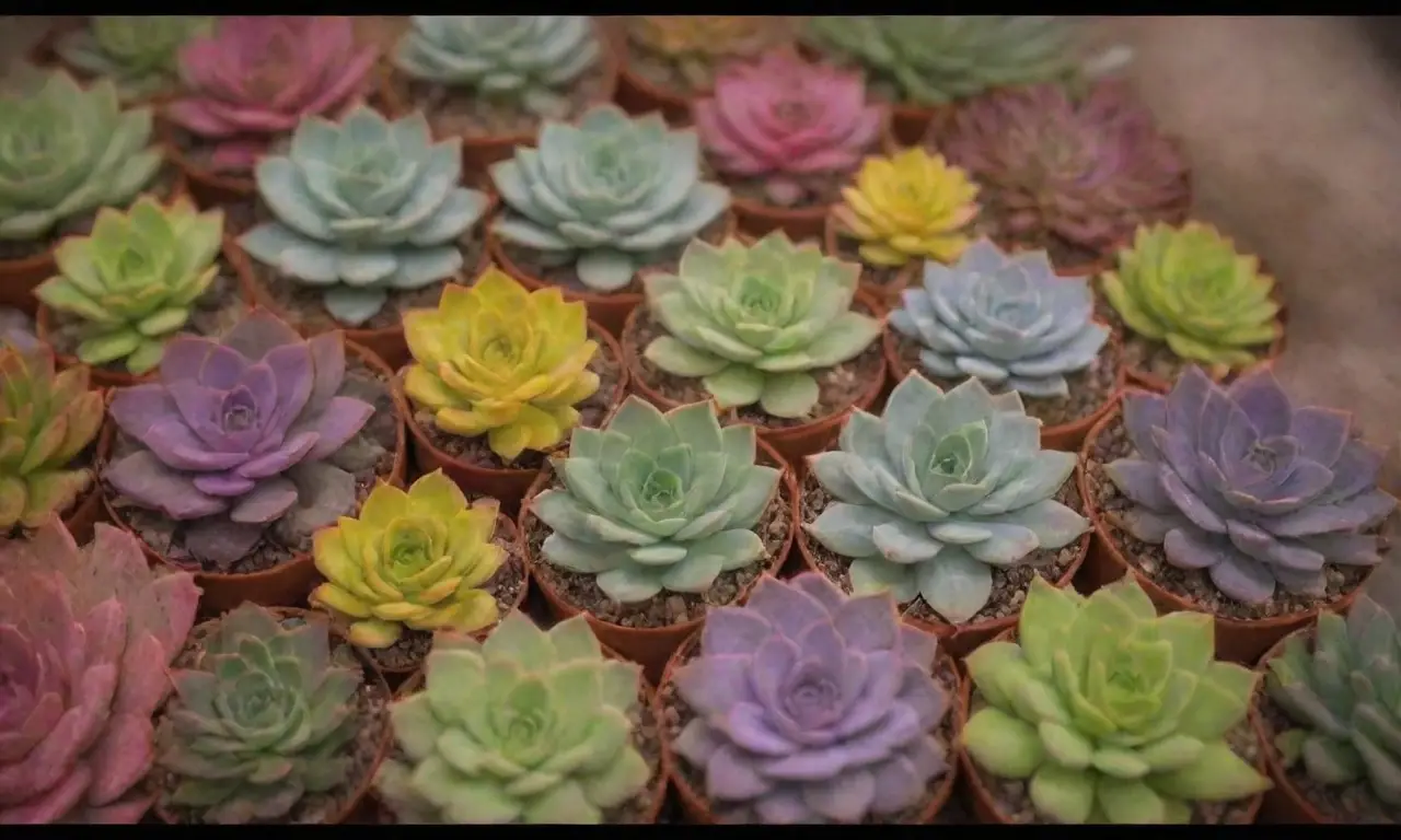 Colorful succulents showcased with educational propagation methods