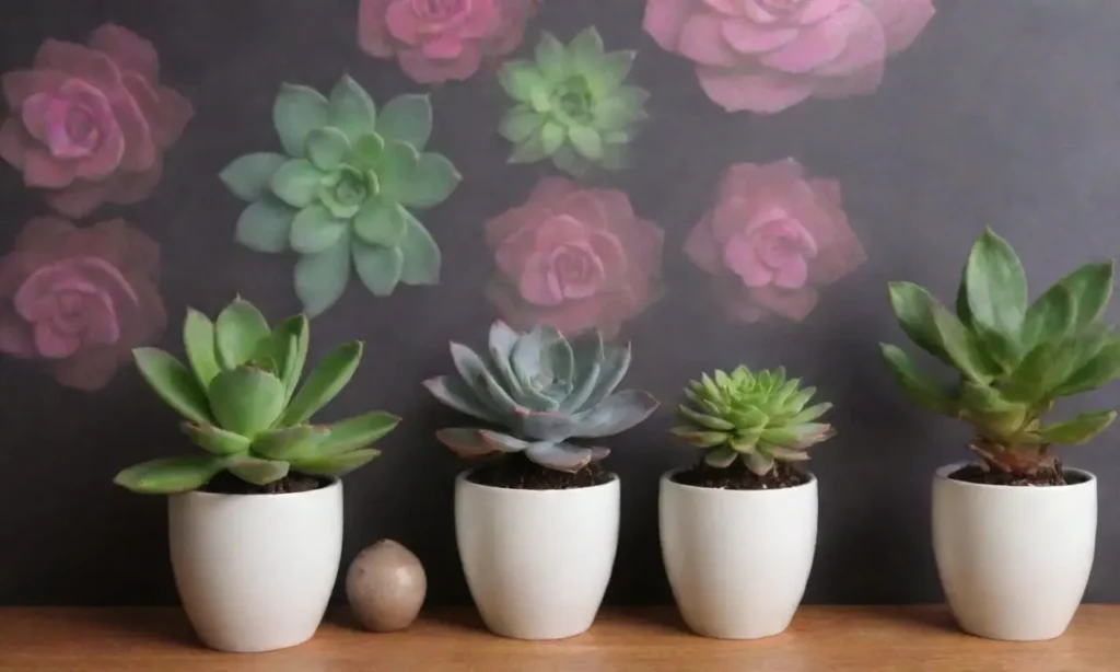 The wallpaper provides visual instructions and tips for growing vibrant succulents