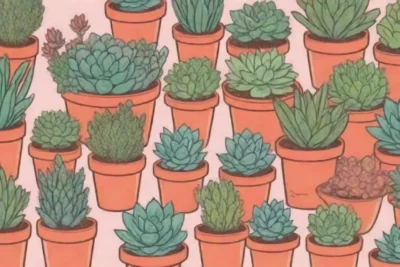 A colorful succulent wallpaper with care tips and nature motifs