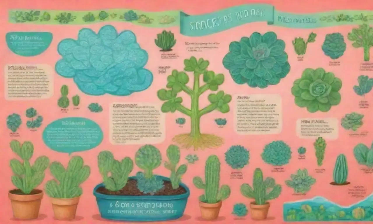 The wallpaper showcases vibrant succulents and educational visuals on photosynthesis and water conservation