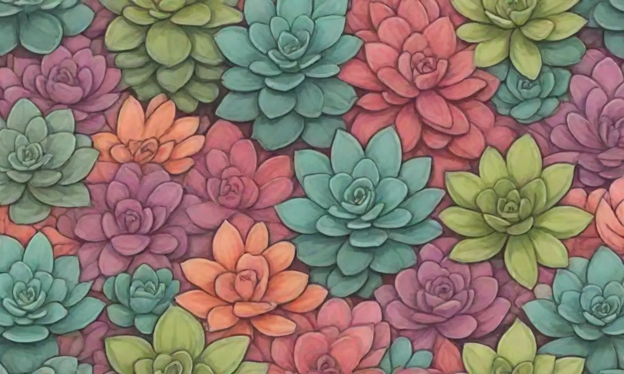 The wallpaper showcases vibrant succulents in a bold, modern design