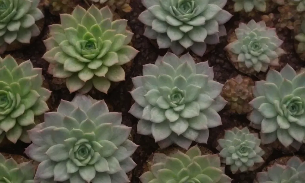 The wallpaper features colorful succulents and hands pruning them