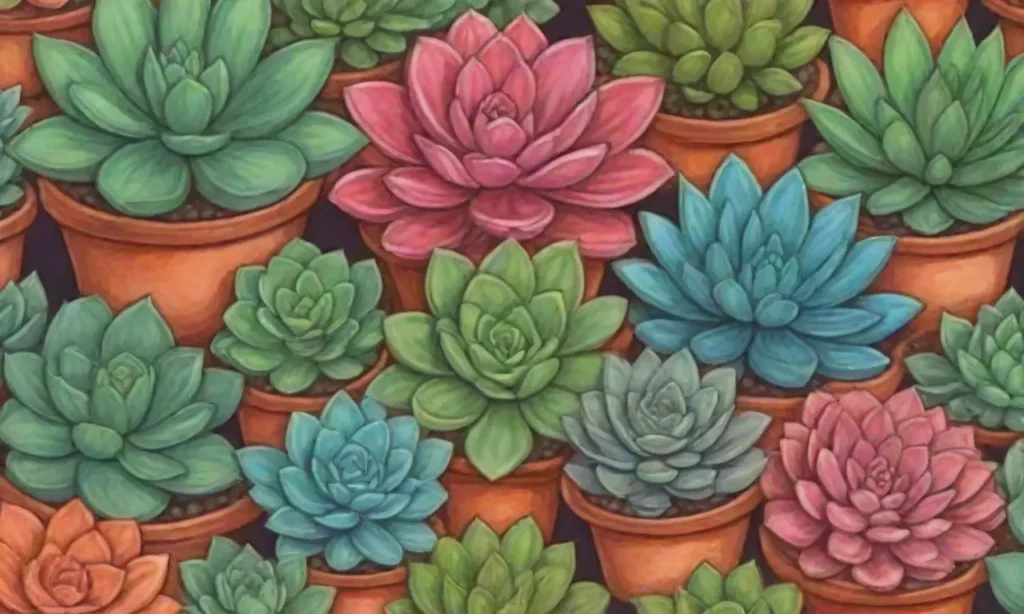 A rich tapestry of vibrant succulents and diverse artistic elements