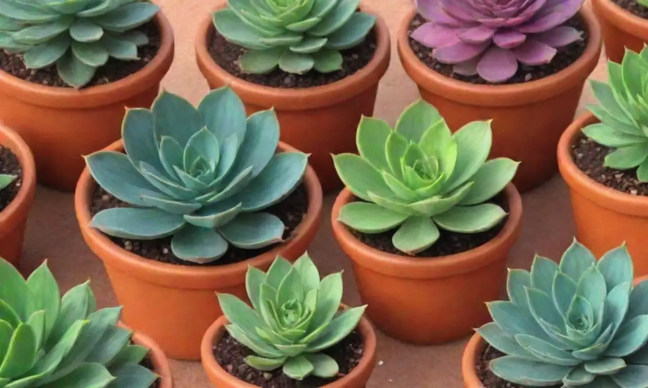 Succulents shine as light and angles highlight their vibrant details