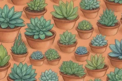 Succulents are beautifully depicted with diverse textures