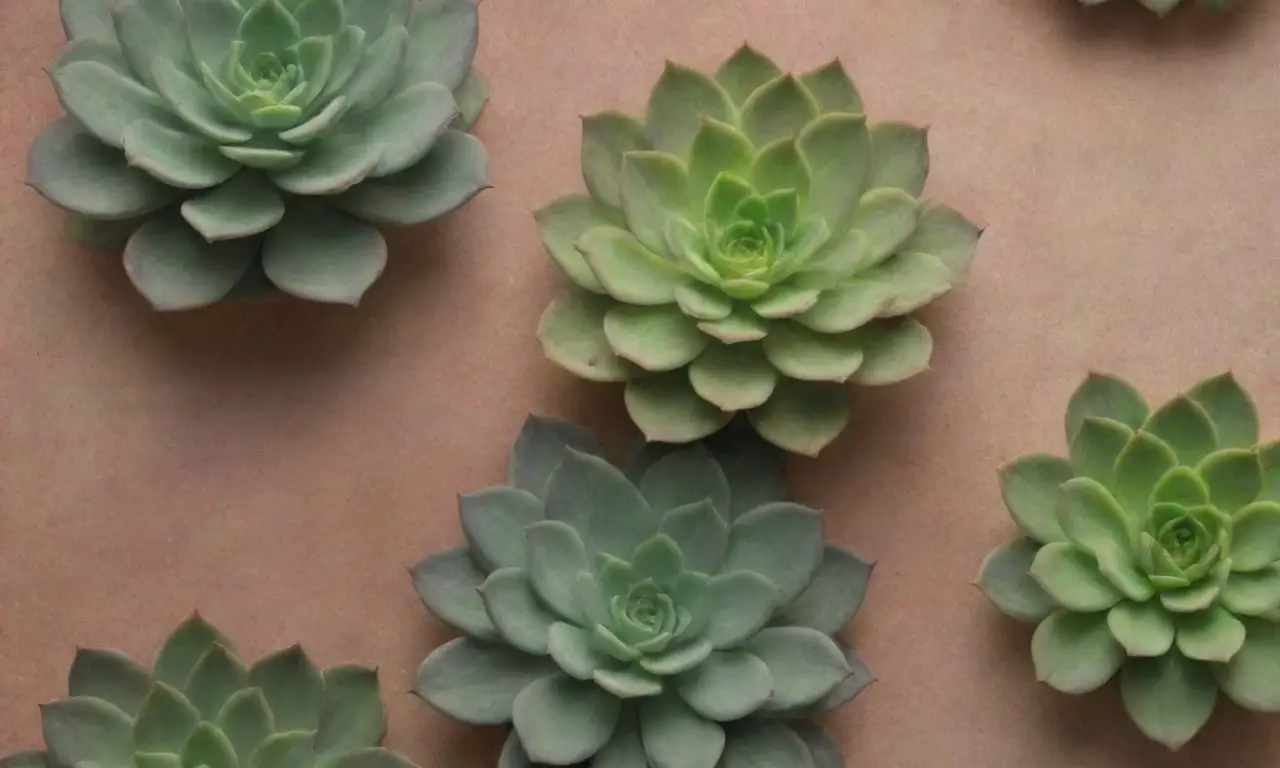 The wallpaper showcases vibrant succulents against a soft background with informative captions