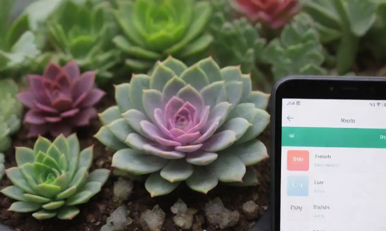 User-friendly app for tracking colorful succulents and care tips