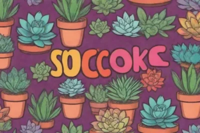 The wallpaper displays colorful succulents