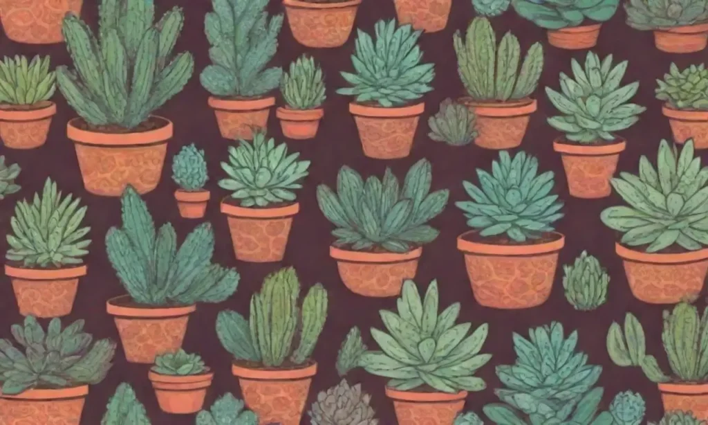 The wallpaper showcases vibrant succulent plants and engaging patterns