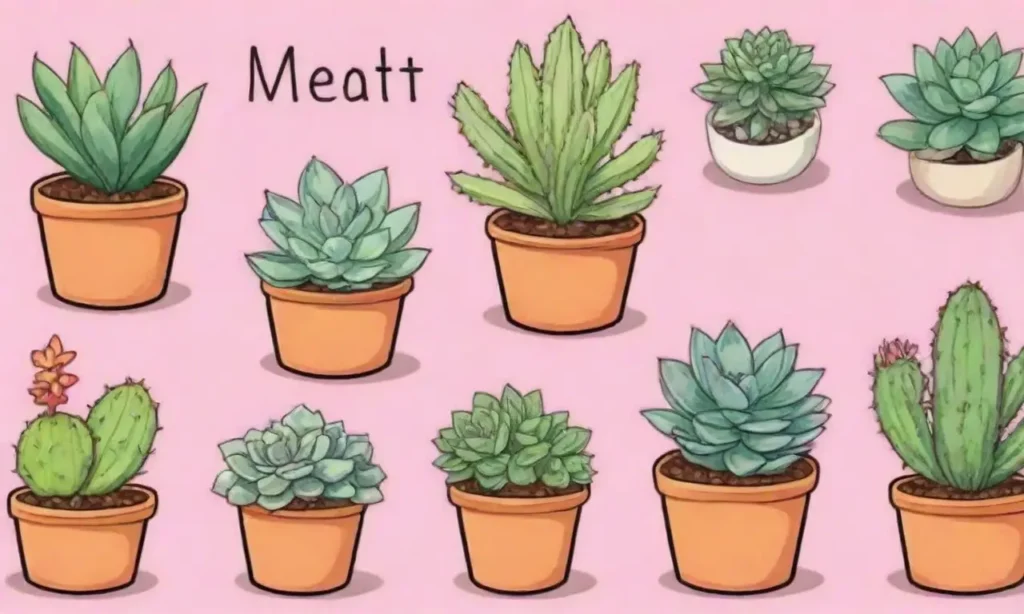 Colorful succulents with care tips and graphs in a stylish design