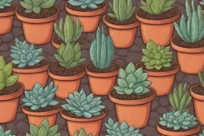 A vibrant wallpaper displays succulent substrates with textured soil