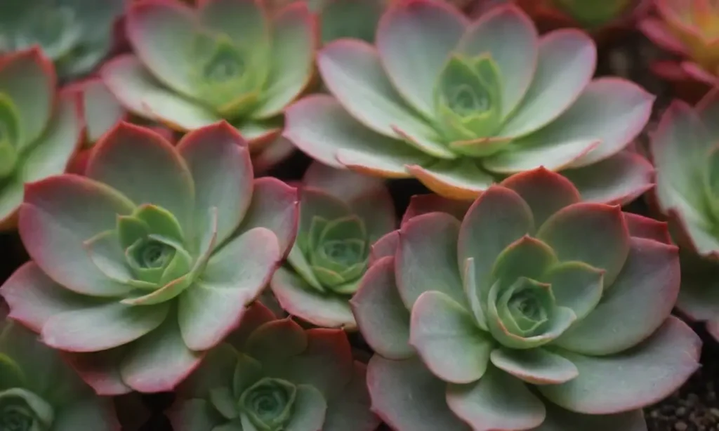 Colorful succulents with scientific visuals create a serene