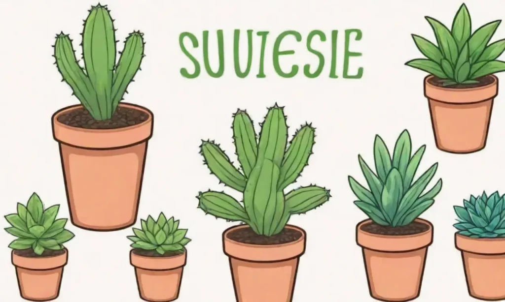 Vibrant succulents with informative graphics and growth facts