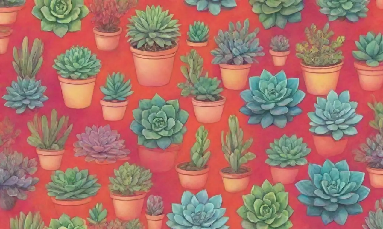 A colorful succulent wallpaper symbolizes seasons with nutrient symbols