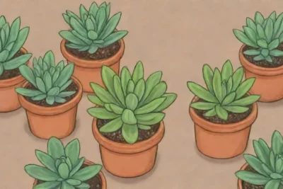 Succulent plant illustration highlights thrips infestation and pest control tips