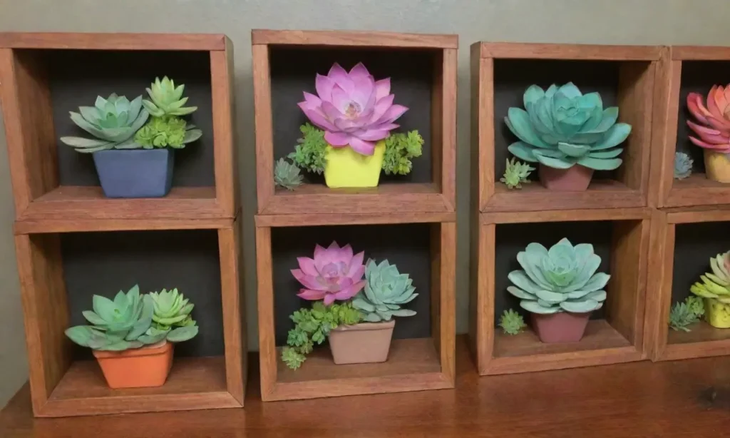 Colorful succulents in shadow boxes inspire creativity in home decor