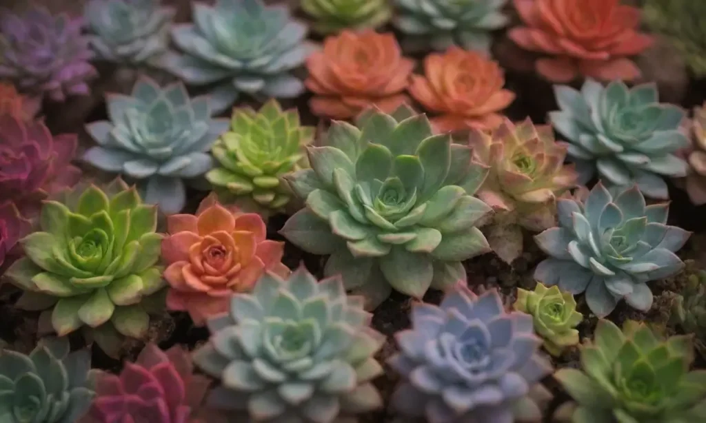 A colorful succulent wallpaper celebrates their diversity and beauty