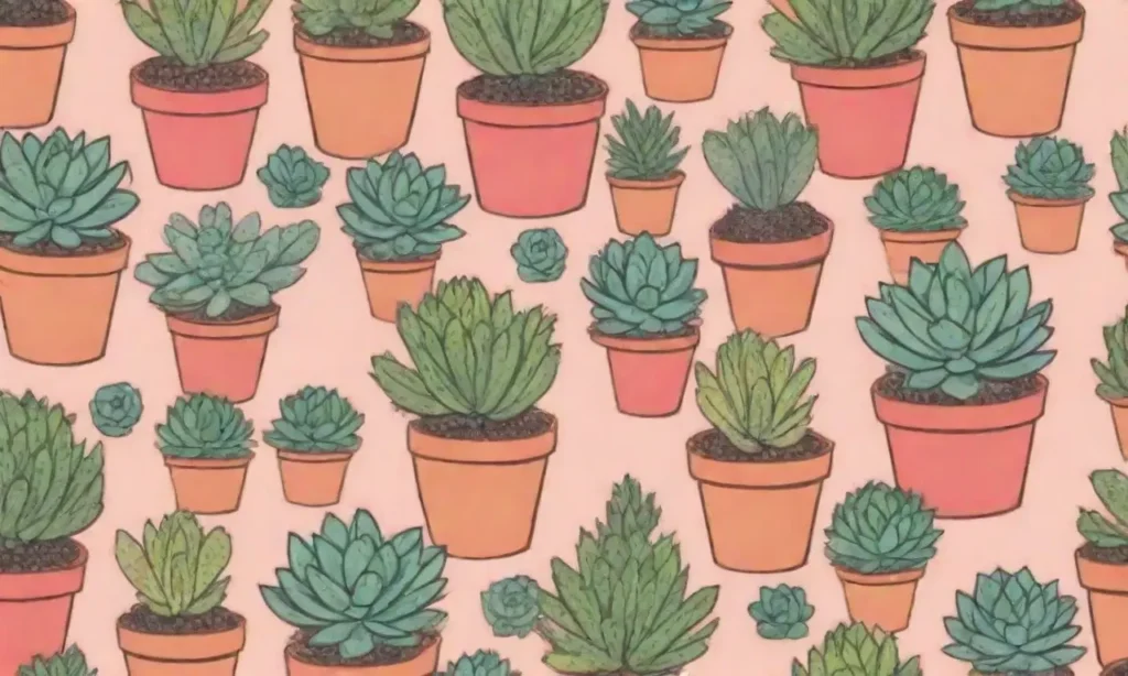 The wallpaper displays vibrant succulents with labels on care tips