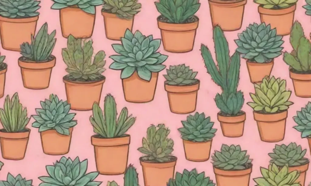 The wallpaper showcases vibrant succulents with care tips