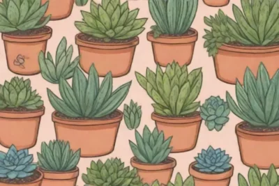 The wallpaper displays colorful succulents and text on their adaptations