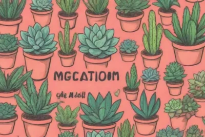 A colorful design highlighting diverse succulents