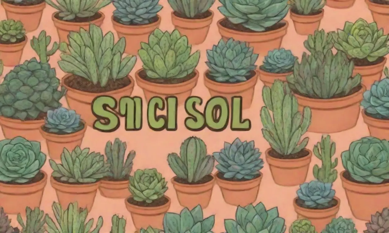 A vibrant wallpaper design showcasing succulents, soil tips, and healthy plants