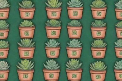 A vibrant wallpaper showcases ten rare succulents with names