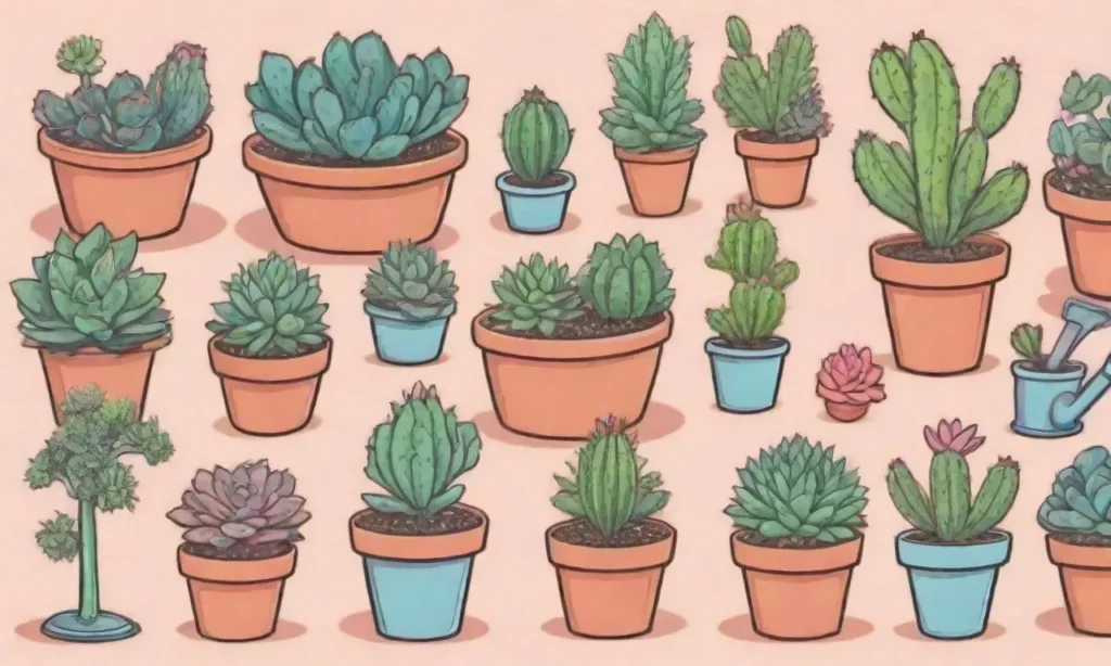 Vibrant illustrations of succulents and gardening tips create a friendly