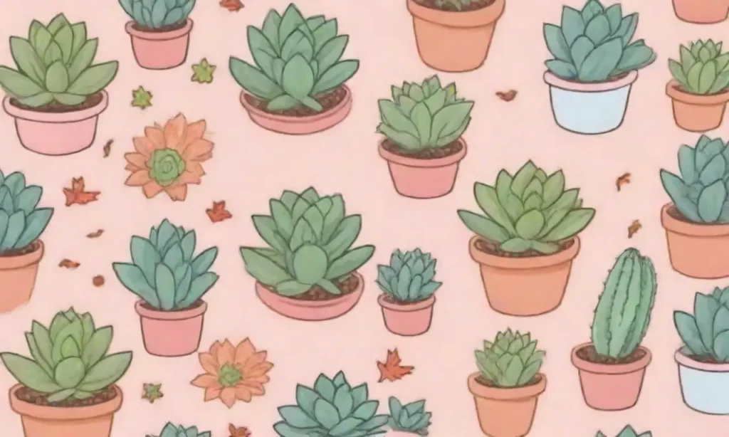 Soft pastel illustrations of succulents with a soothing background and seasonal elements