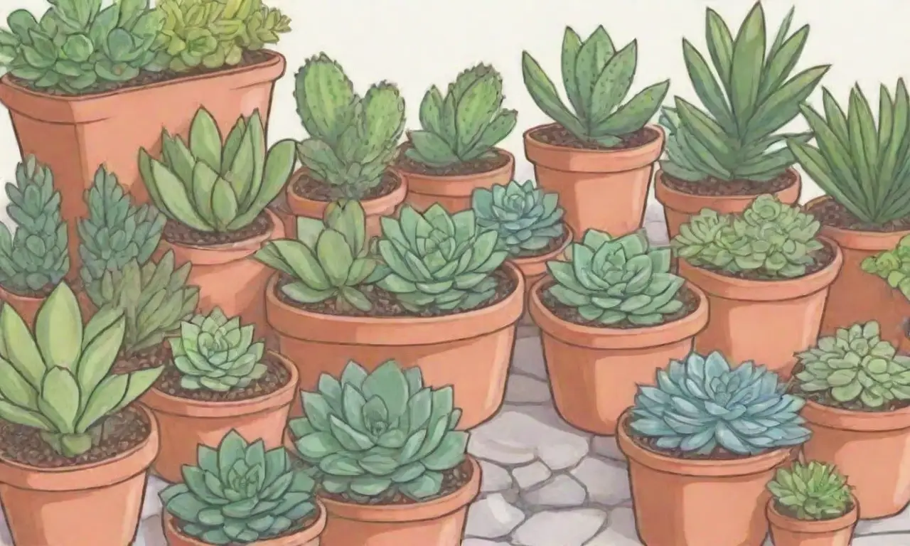 A vibrant garden scene showcases thriving succulents and essential care tips