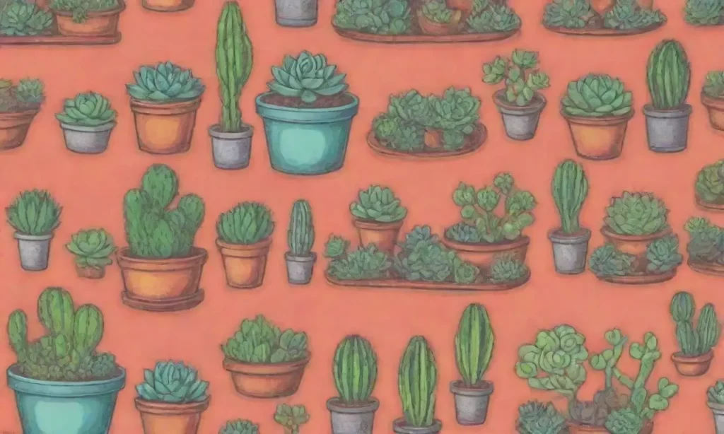 A vibrant wallpaper combines succulents and chemical structures for an educational background