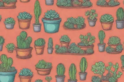 A vibrant wallpaper combines succulents and chemical structures for an educational background