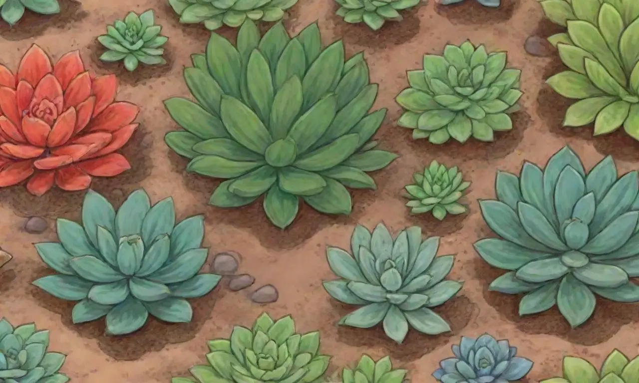 The wallpaper showcases vivid succulent plants that illustrate drought resistance