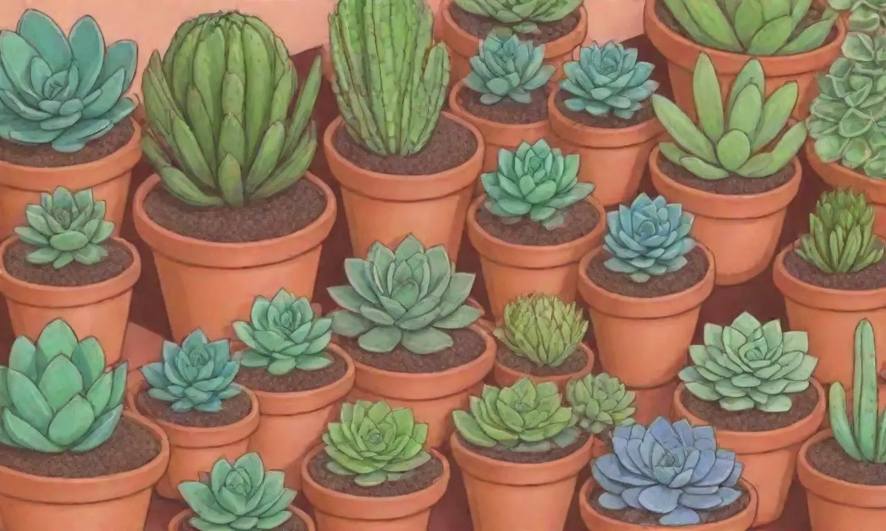 Visualize diverse succulents with colorful backgrounds, propagation hints, and growth indicators