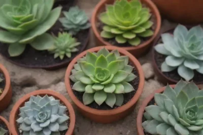 Succulents in diverse colors and shapes create an inviting atmosphere