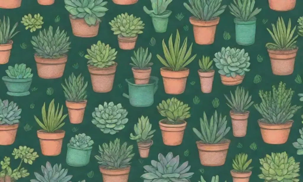 The wallpaper showcases vibrant succulents