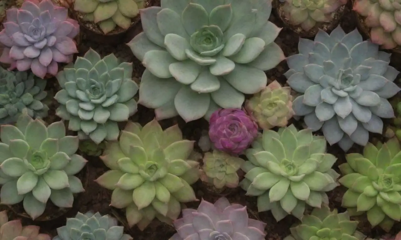 A colorful wallpaper showcases succulents with care tips for beginners