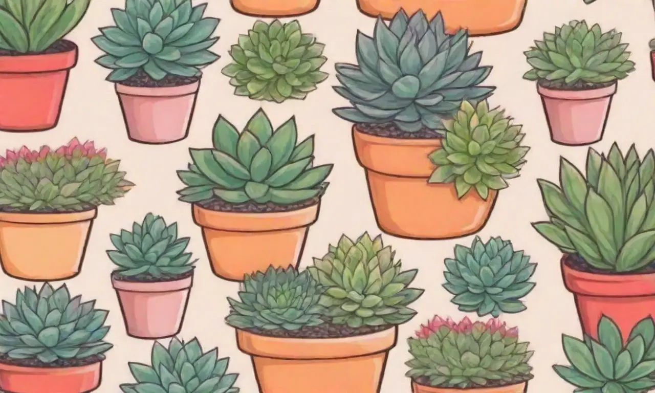 The wallpaper displays vibrant mature succulents with detailed patterns and helpful information