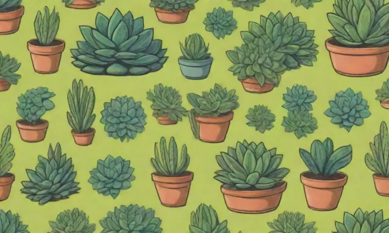 A colorful wallpaper blends succulent plants, green hues, and scientific symbols of sustainability and health