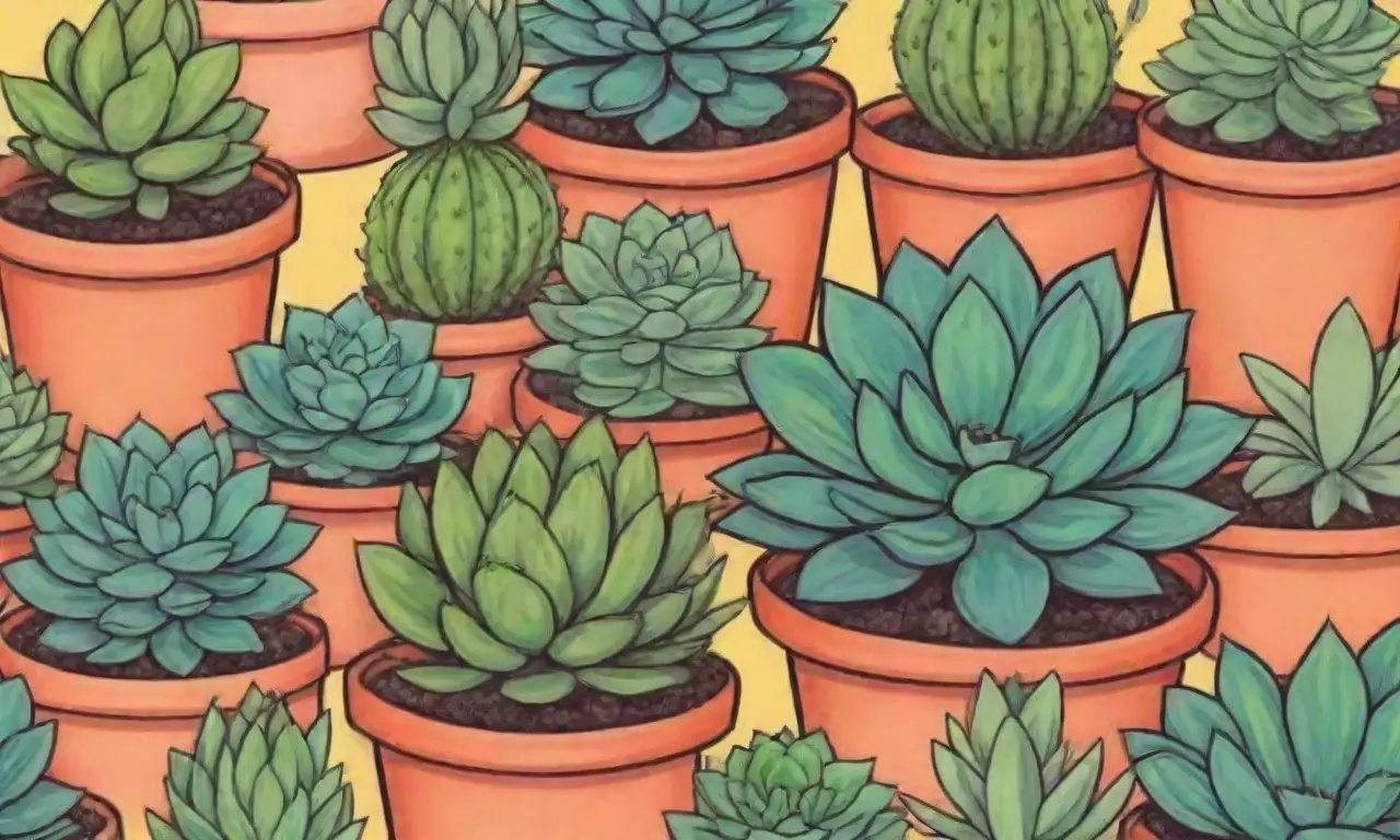 Vibrant succulents with educational captions and colorful aesthetics