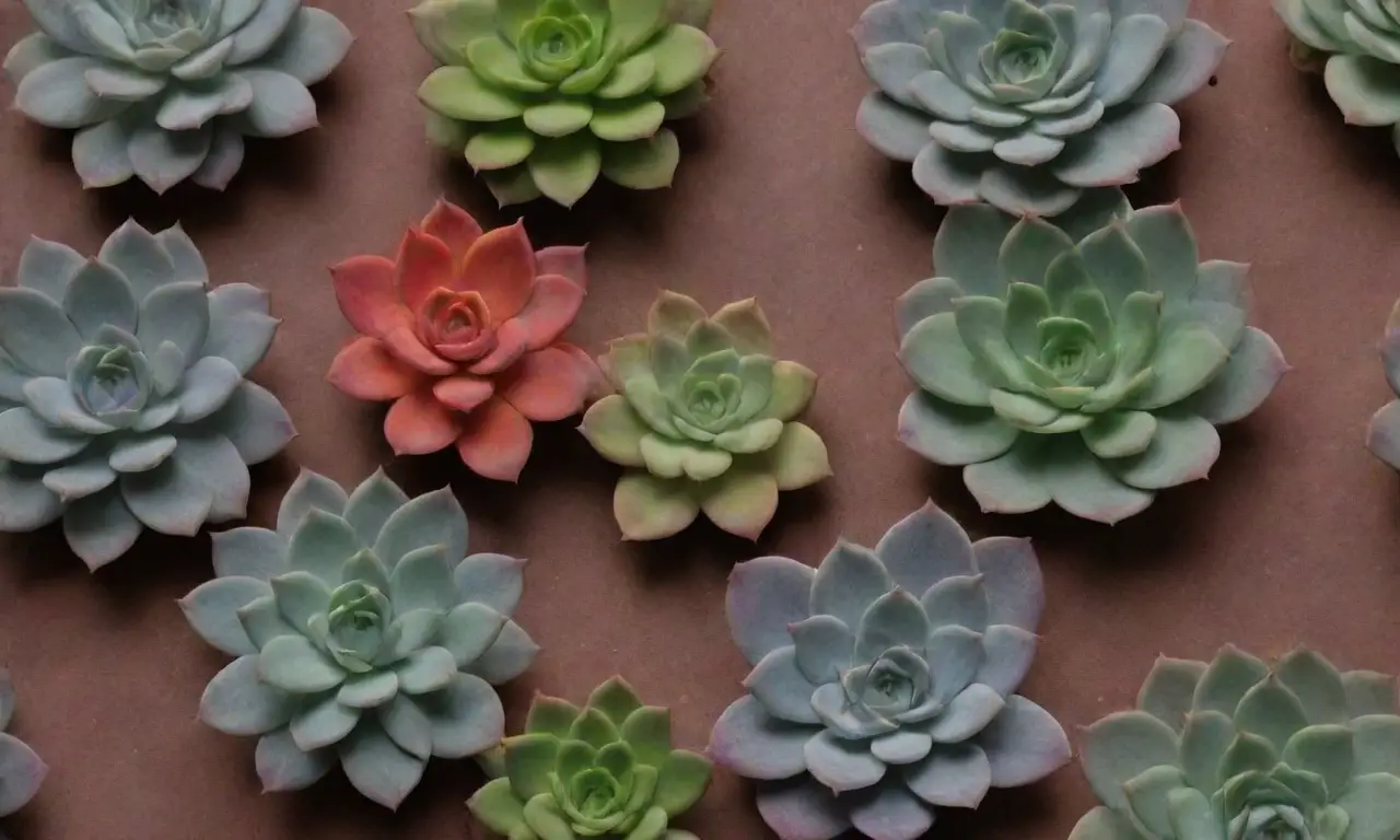 The wallpaper showcases vibrant indigenous succulents in diverse shapes and colors for eco-friendly home decor